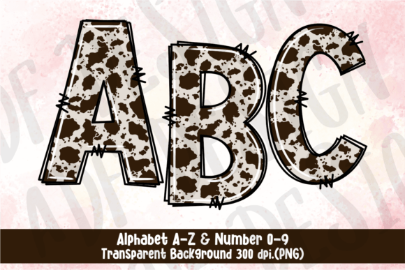Download Cowhide Doodle Alphabet Letters Font PNG - Letters Collection