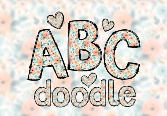 Download Cute Floral Alphabet Doodle Letters Font - Letters Collection