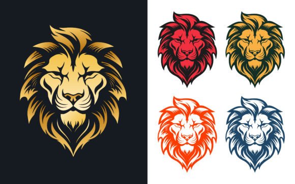 Download Mascot Lion Head Face Logo Design Vector - Face Collection