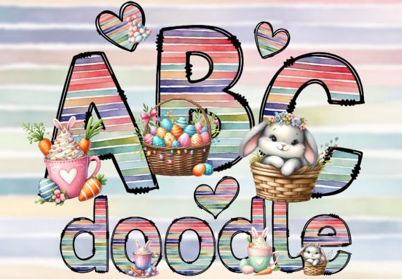 Download Easter PNG Design Doodle Letters Font - Letters Collection