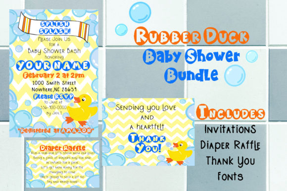 Download Rubber Duck Baby Shower Bundle and Fonts - Premium Resources