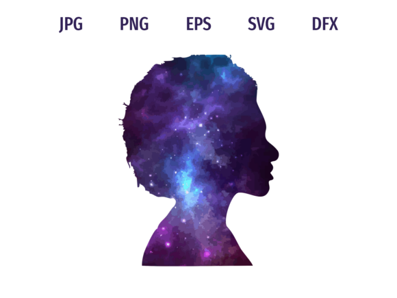Download Galaxy Afro Girl Face Silhouette - Face Collection