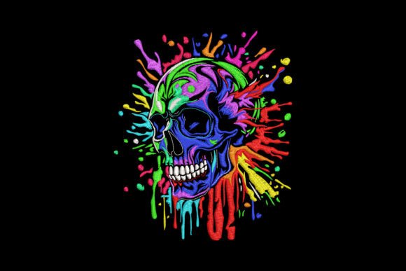 Download Colorful Skull Face Splash - Face Collection