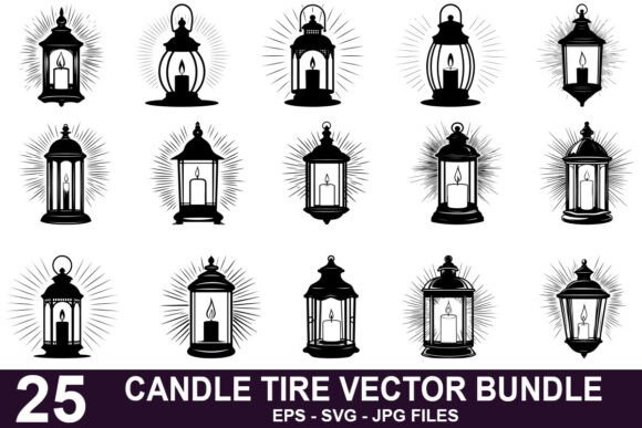 Download Candle Tire Silhouette Vector Bundle - Tire Collection