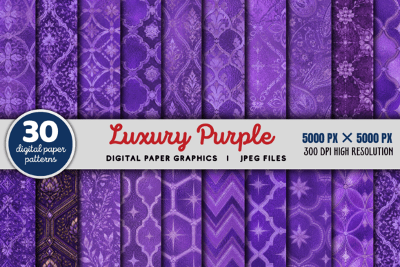 Download Luxury Purple Digital Paper Bundle - Digital Collection