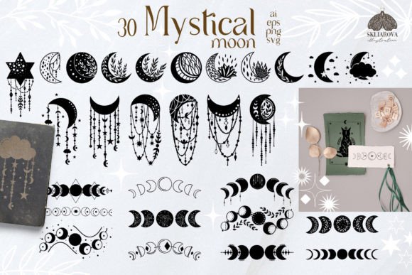 Download Mystical Moon and Moon Phases SVG PNG - Premium Resources
