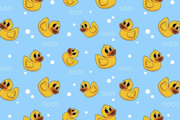Download Yellow Rubber Duck Seamless Pattern - Premium Bundle