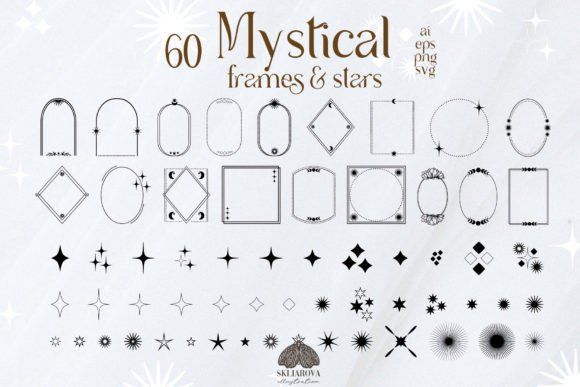 Download Mystical Frames and Stars SVG PNG EPS - Premium Resources